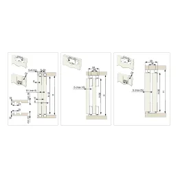 Set di due porte scorrevoli con ammortizzazione SIMPLEX con binario da 2 m / Alluminio