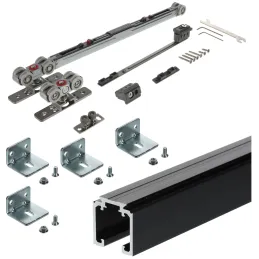 Kit per porta scorrevole interno AZARO con binario da 2 m e ammortizzatore / 80 kg