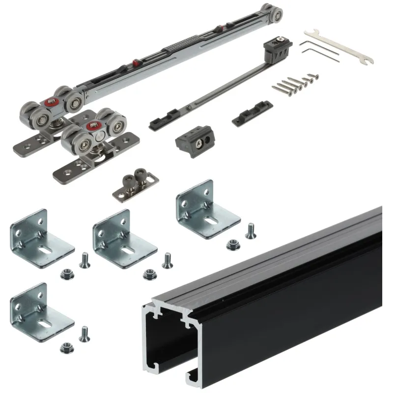 Kit per porta scorrevole interno AZARO con binario da 2 m e ammortizzatore / 80 kg