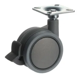 Ruota per mobili LUNO 60 mm con freno / Grigio
