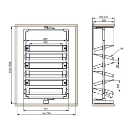 Scarpiera girevole EASY 1150 - 1255 mm / Argento - marrone