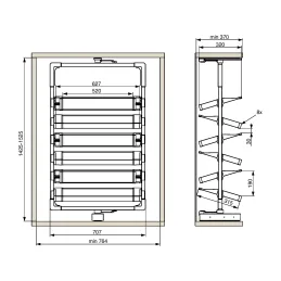 Scarpiera girevole EASY 1425–1525 mm / Argento-marrone