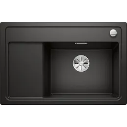 Lavello in gres Blanco ZENAR XL 6 S Compact con comando remoto dello scarico / Nero
