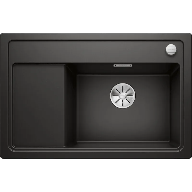 Lavello in gres Blanco ZENAR XL 6 S Compact con comando remoto dello scarico / Nero
