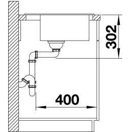 Lavello in gres Blanco ZENAR XL 6 S Compact con comando remoto dello scarico / Nero