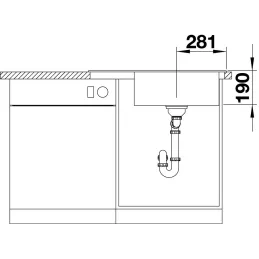 Lavello in gres Blanco ZENAR XL 6 S Compact con comando remoto dello scarico / Bianco