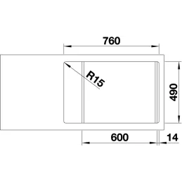 Lavello in gres Blanco ZENAR XL 6 S Compact con comando remoto / Grigio vulcano