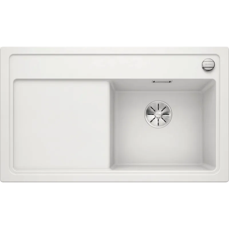 Lavello in gres Blanco ZENAR 45 S con comando remoto dello scarico / Bianco, vasca a destra
