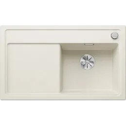 Lavello in gres Blanco ZENAR 45 S con comando remoto dello scarico / Bianco soft, vasca a destra