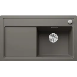 Lavello in gres Blanco ZENAR 45 S con comando eccentrico / Grigio vulcano, vasca a destra