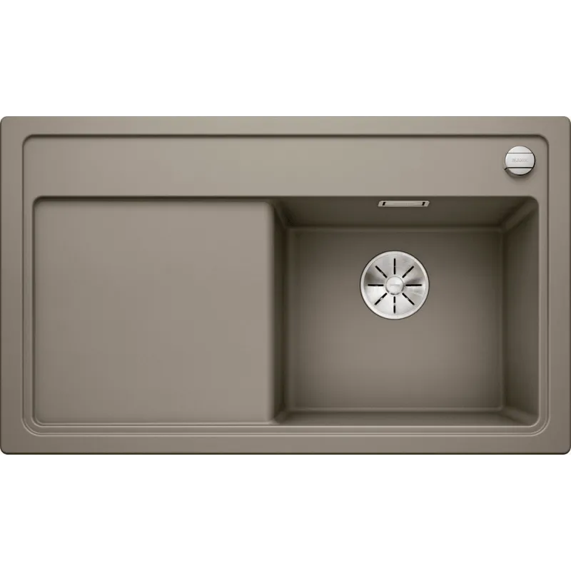 Lavello in gres Blanco ZENAR 45 S con comando remoto dello scarico / Tartufo, vasca a destra