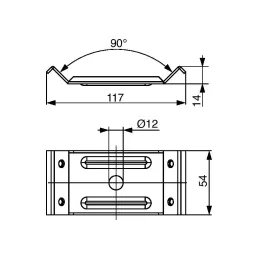 Giunto angolare per tavolo 54 mm / Zinco bianco