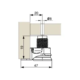 Piedino regolabile per bordo INTEGRATO G 19 mm