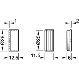 Terminale per tubo appendiabiti - rotondo / Dorato