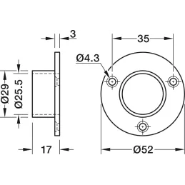 Terminale per tubo appendiabiti – rotondo / Oro