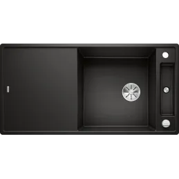 Lavello in gres Blanco AXIA III XL 6 S con comando remoto dello scarico / Nero
