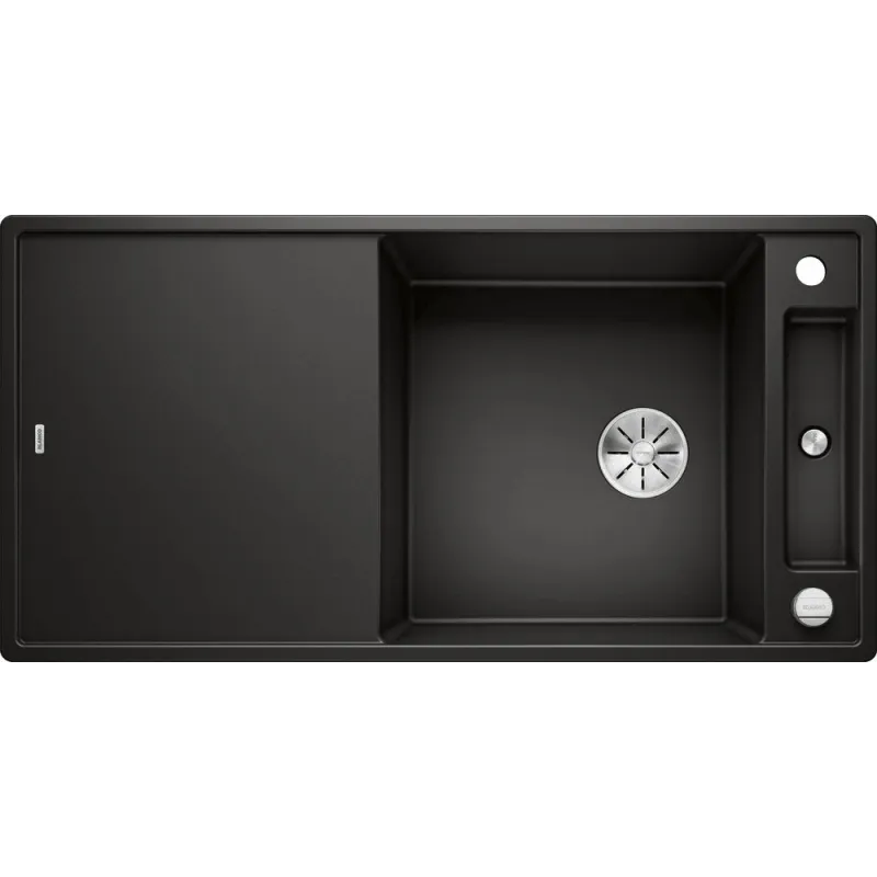 Lavello in gres Blanco AXIA III XL 6 S con comando remoto dello scarico / Nero