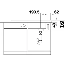 Lavello in gres Blanco AXIA III XL 6 S con comando eccentrico / Antracite
