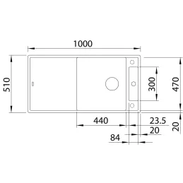 Lavello in gres Blanco AXIA III XL 6 S con comando remoto dello scarico / Grigio roccia