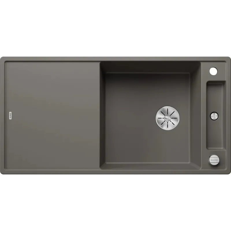 Lavello in gres Blanco AXIA III XL 6 S con comando remoto dello scarico / Grigio vulcano