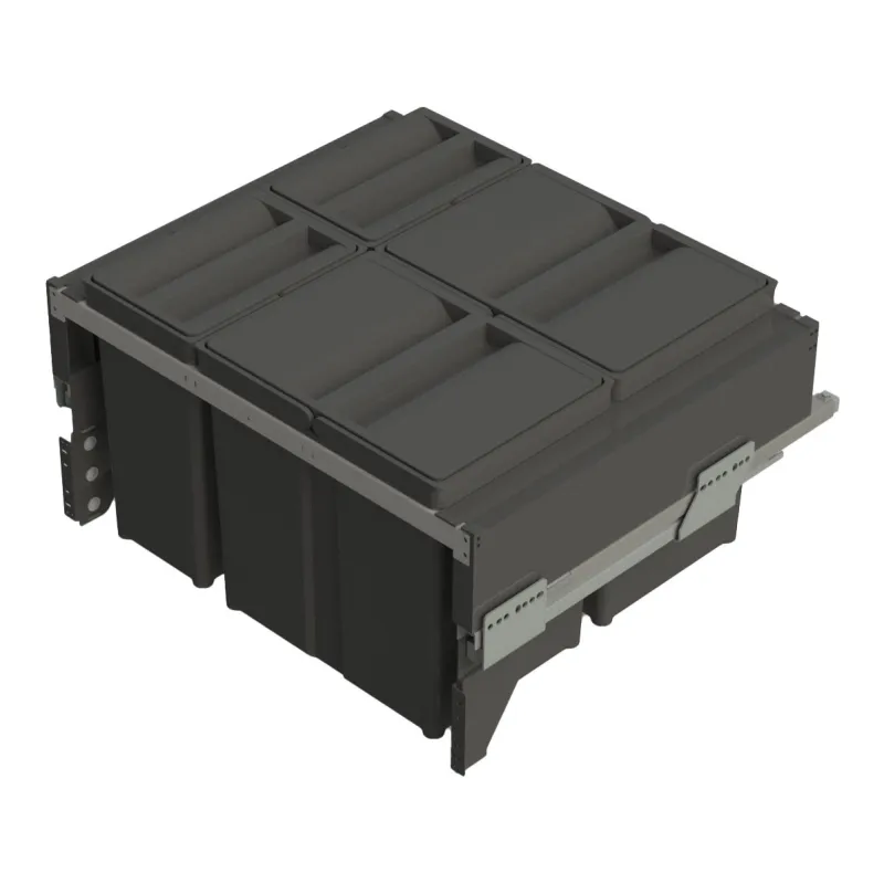 Cestino estraibile STAR 600 mm - 2x17L + 2x8L con attacchi per ante / Antracite
