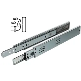 Guide a estrazione totale con cuscinetti, 45 mm EURO / Apertura senza maniglia