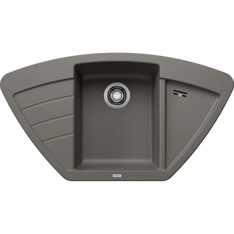 Lavello angolare in gres Blanco ZIA 9 E / Grigio vulcano