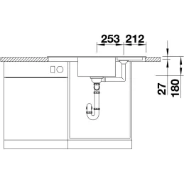 Lavello angolare in gres Blanco ZIA 9 E / Caffè
