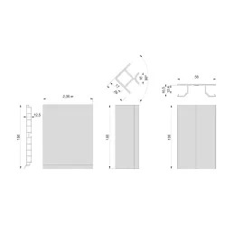 Set di 2 zoccolini da cucina da 2,35 m con accessori PLASLINE / Argento