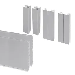 Set di 2 zoccolini da cucina da 2,35 m con accessori PLASLINE / Argento