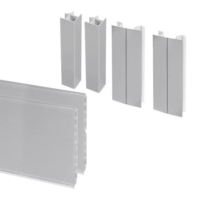 Set di 2 zoccolini da cucina da 2,35 m con accessori PLASLINE / Argento