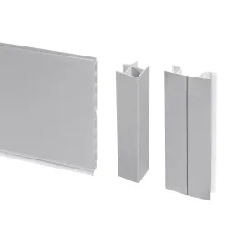 Set di 2 zoccolini da cucina da 2,35 m con accessori PLASLINE / Argento