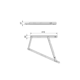 Set di meccanismo di sollevamento del letto con pistoni, lunghezza CANAPE 135 / Nero