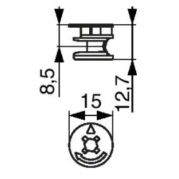 Eccentrico di giunzione D15x13,5 – 10 pz. / Zinco