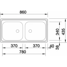 Lavello in acciaio inox Blanco TOP EE 4x4