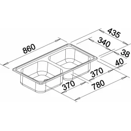 Lavello in acciaio inox Blanco TOP EE 4x4