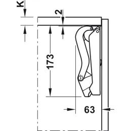 Meccanismo estraibile KESSEBOHMER FREEspace mini PTO / Antracite