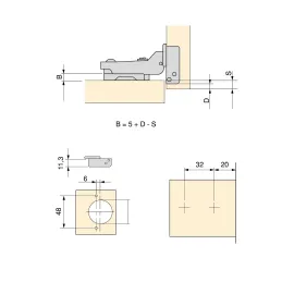 Cerniera semiapplicata con chiusura ammortizzata EXLUSIVE X91 con base 3D nascosta