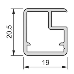 Profilo per ante in alluminio PLUS 7 / Nero goffrato