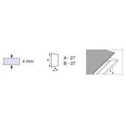 Profilo per ante in alluminio PLUS 7 / Nero goffrato