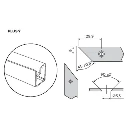 Profilo per ante in alluminio PLUS 7 / Nero goffrato