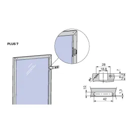 Profilo per ante in alluminio PLUS 7 / Nero goffrato