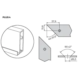 Profilo per ante in alluminio PLUS 4 / Nero strutturato