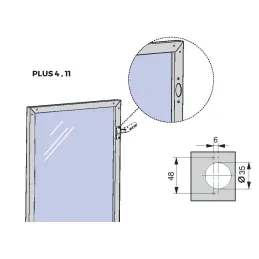 Profilo per ante in alluminio PLUS 11 / Alluminio