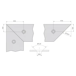Set di squadrette per profilo PLUS 4 e PLUS 11 / Viti nere