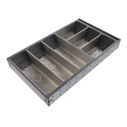 Portaposate in acciaio inox per cassetto da cucina 3 + 3 / Acciaio inox - grigio