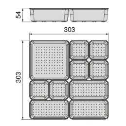Organizzatore CUBE per cassetto del bagno - 10 scomparti / Trasparente