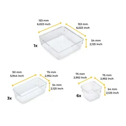 Organizzatore CUBE per cassetto del bagno - 10 scomparti / Trasparente