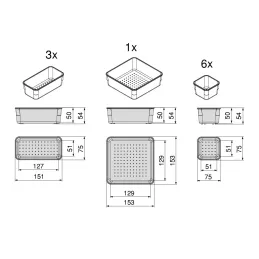 Organizzatore CUBE per cassetto del bagno - 10 scomparti / Trasparente