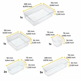 Organizer per cassetto del bagno CUBE - 8 scomparti / Trasparente